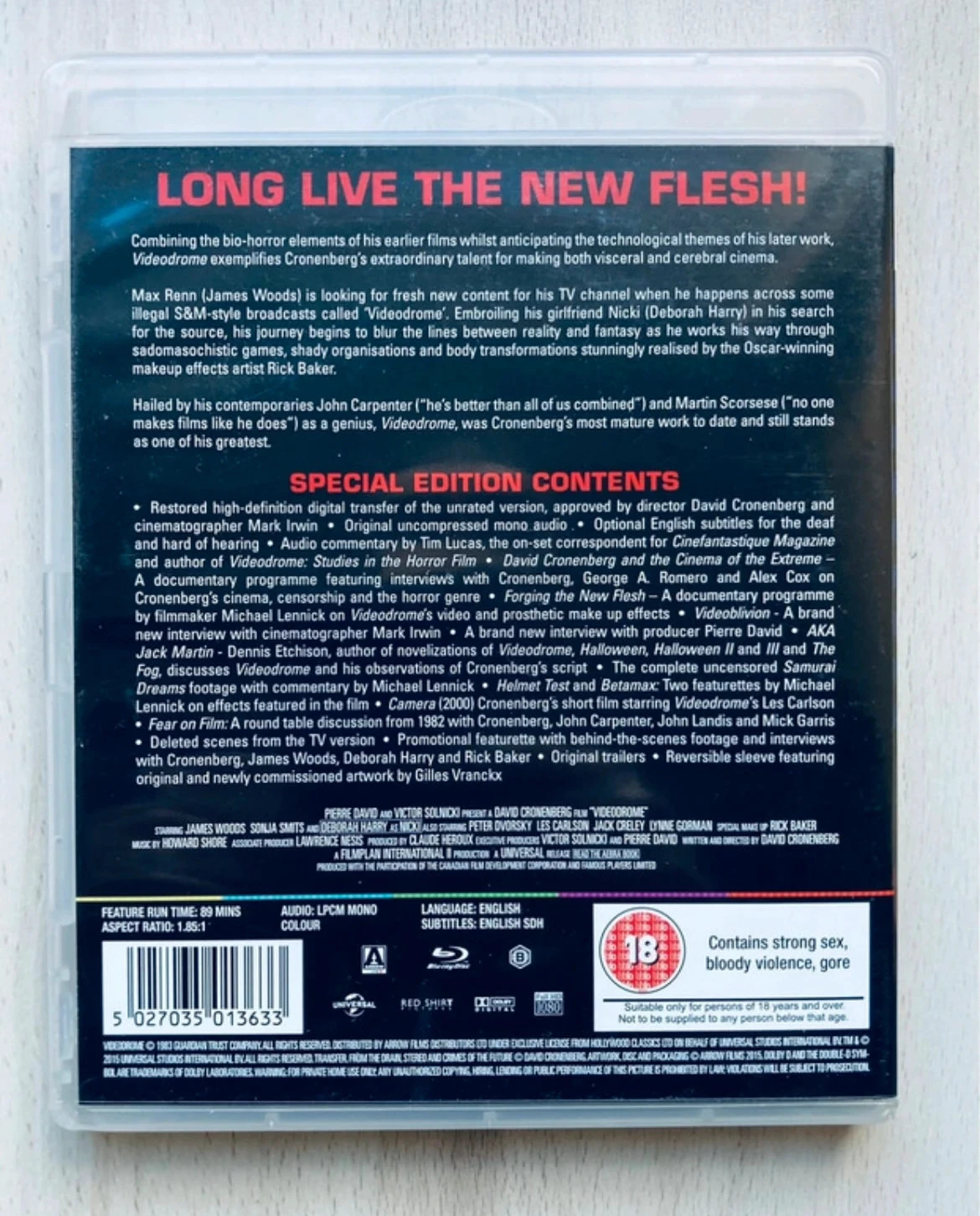 Blu-ray Videodrome de David Cronenberg edición Arrow. – photo 3